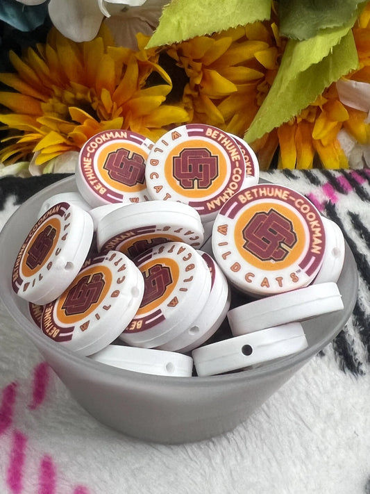 Bethune Cookman Wildcats Printed Focal Beads