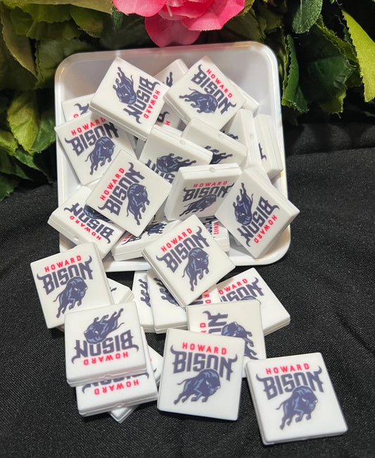 HBCUS Printed Silicone Focal Beads
