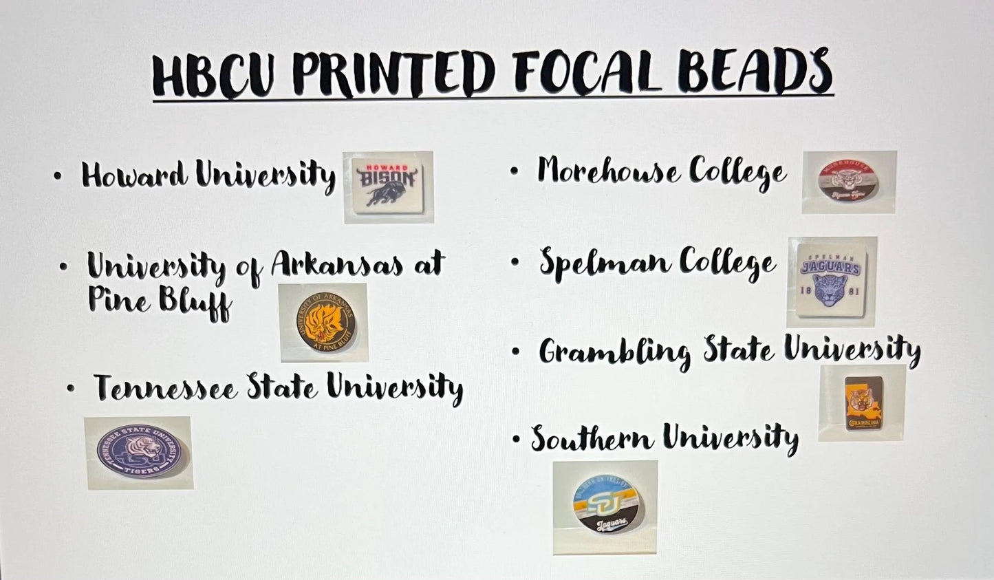 HBCUS Printed Silicone Focal Beads