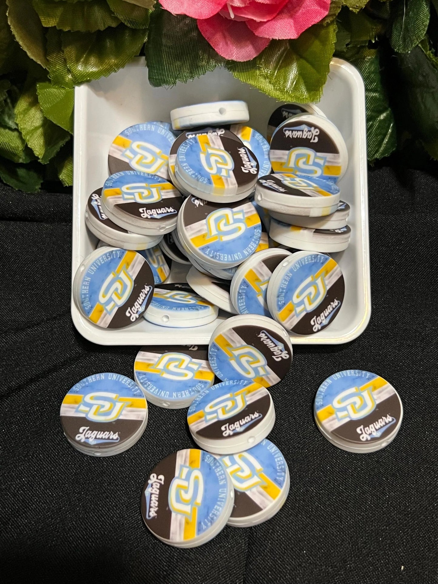HBCUS Printed Silicone Focal Beads