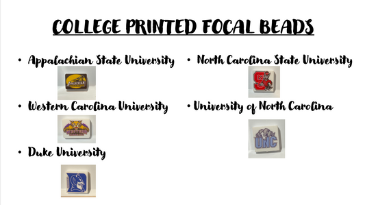 College Printed Silicone Focal Beads