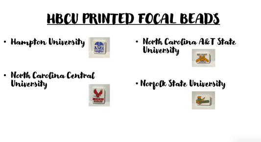 HBCUs Printed Silicone Focal Beads