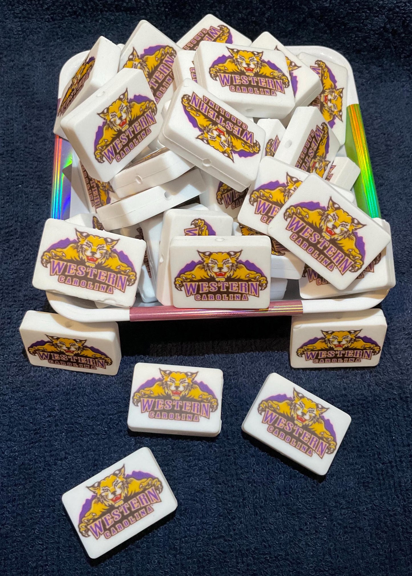 College Printed Silicone Focal Beads